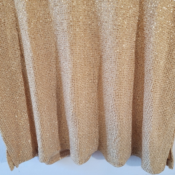 NWT Mirasol Gold Metallic Cowlneck Sleeveless Festive Top XL Glam Evening Party - Picture 8 of 12